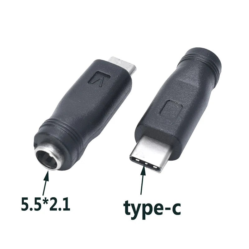 1PC DC Power Adapter Converter 5.5x2.1mm Female Jack To USB Type C Male Connector. Qme 2pcs