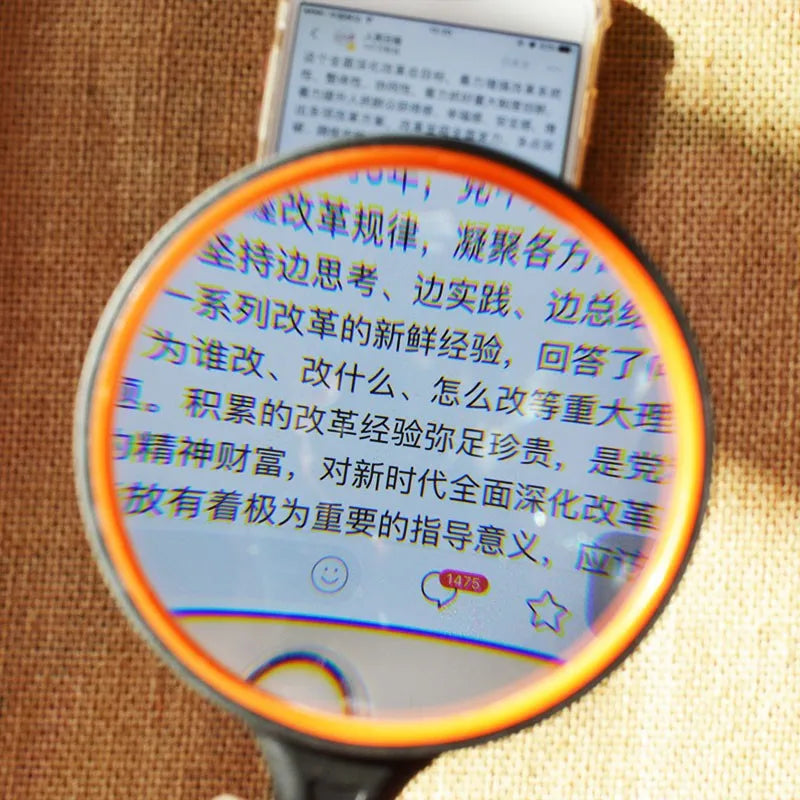 10X Magnifying Glass Kids Seniors Handheld Reading Magnifier Lens Qme