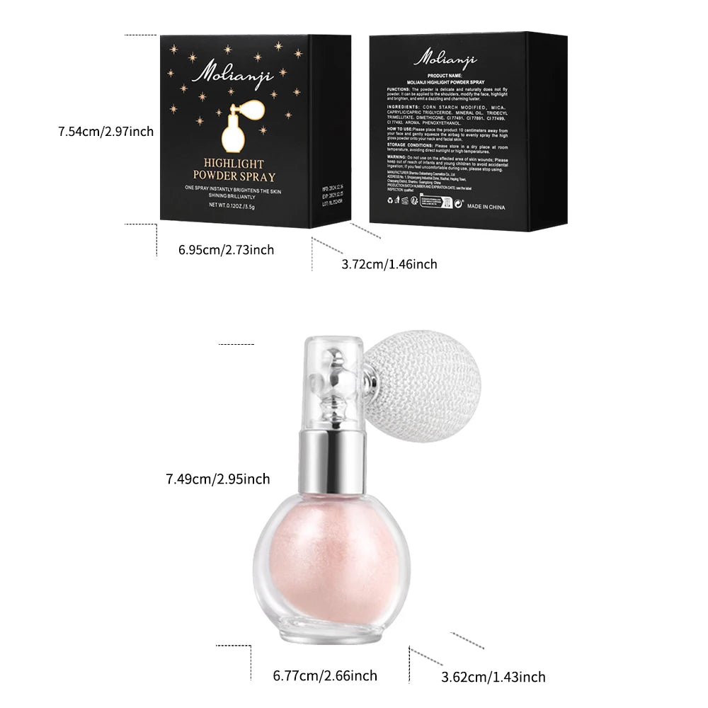 Flash Spray Durable Waterproof Sweat Resistant Suitable Face Body Qme