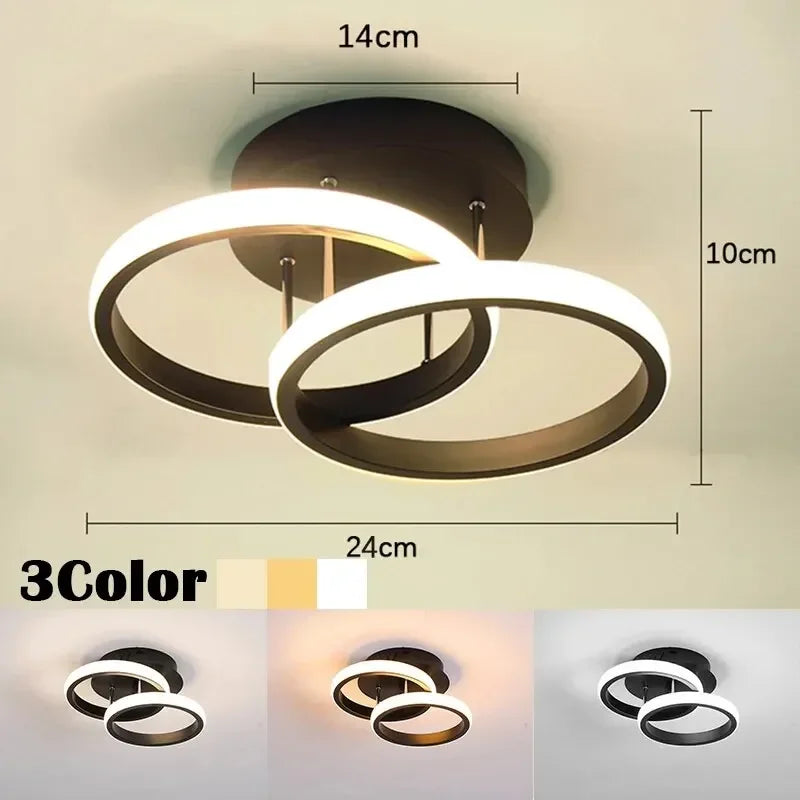 LED Modern Style Ceiling Lamp Household Chandelier Three Colors Lamp Bedroom Light Surface Installation Dining Room Lamp Qme WHITE