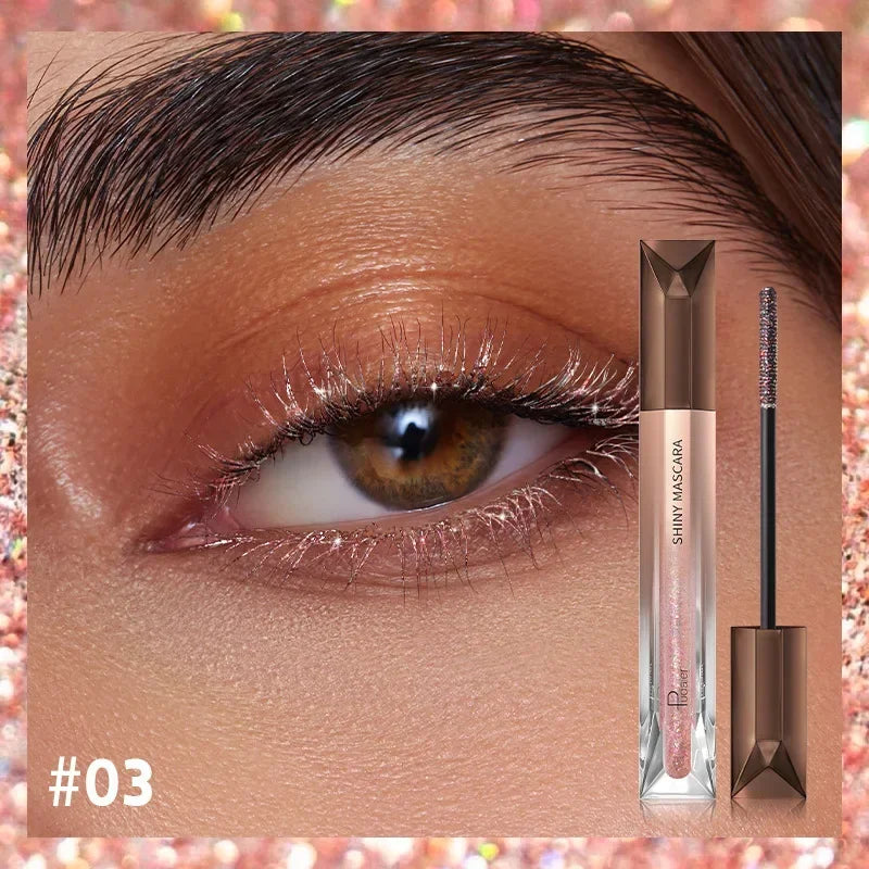 Eyelash Eyebrow Glitter Mascara Brush Lengthing Eye Lash Colored Blue Pink Gold Mascara Eyelashes Curling Extension Makeup Qme 03