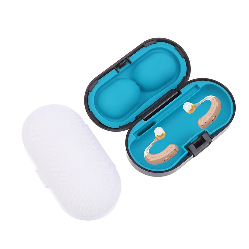 Hearing Aid Case Portable Hard Protective Storage Box Organizer Sound Qme