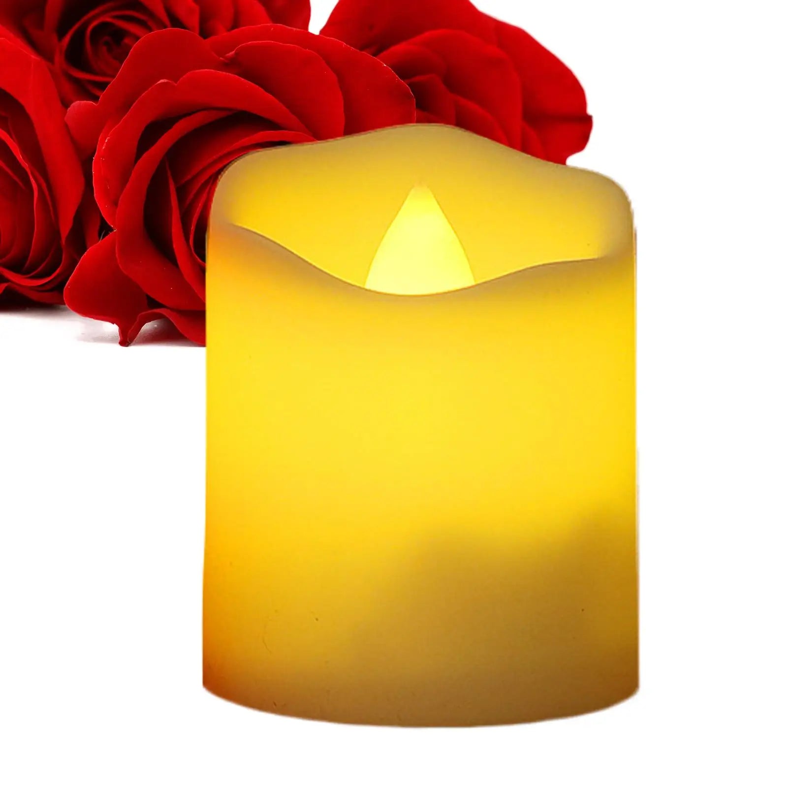 1pc LED Candles Battery Operated Warm Tea Lights LED Flameless Candles Electric Tealight For Home Decor Christmas Birthday Party Qme