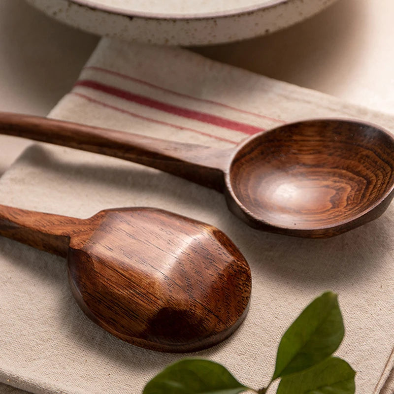 Long Handle Ramen Wooden Spoon Home Large Soup Ladle Japanese Kitchen Qme Default Title