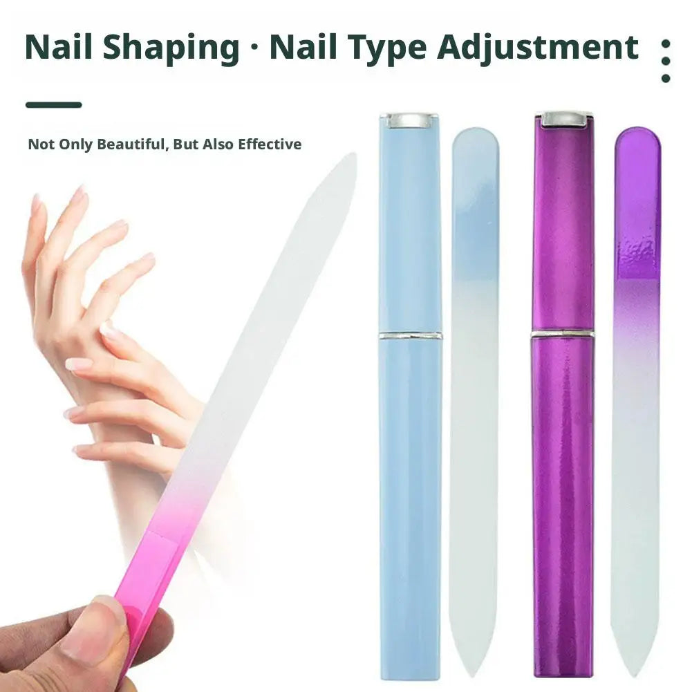 Glass Nail Files Natural Nails Double Side Polish Crystal Fingernail Qme
