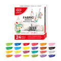 Fabric Markers Pen, 12/24 Colors Permanent Fabric Markers Pens for T-Shirt, Art Marker Set for Canvas Bags Hats Sneakers Qme 24 colors
