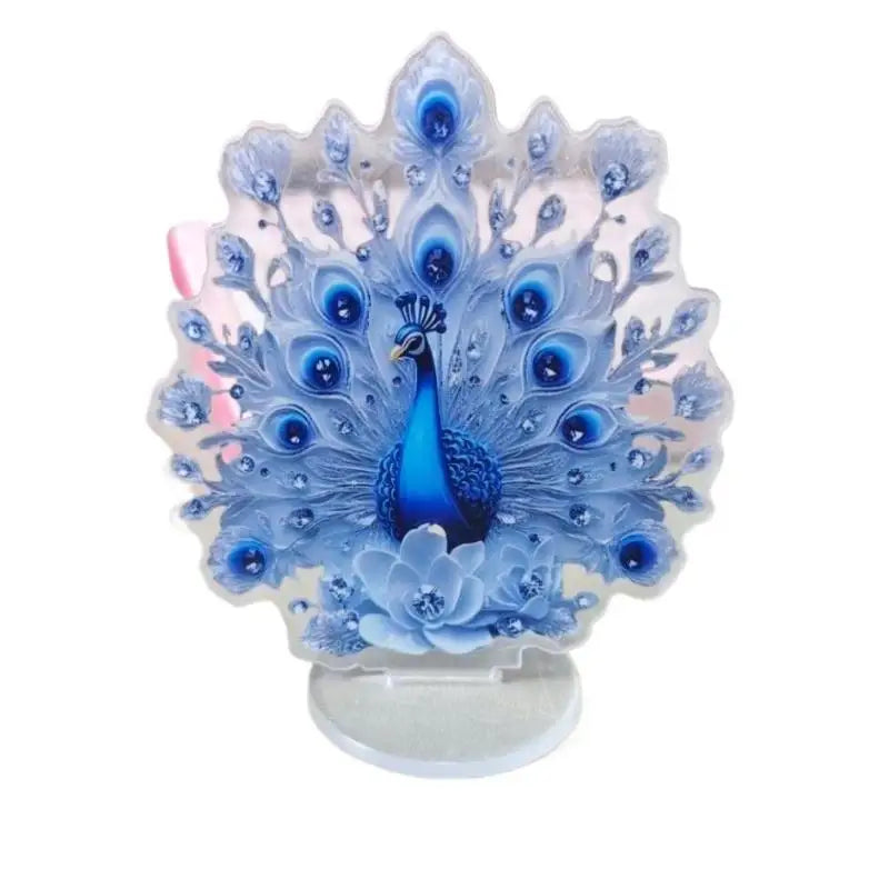 Office Housewarming Desktop Decor Ornament Peacock Figure Qme