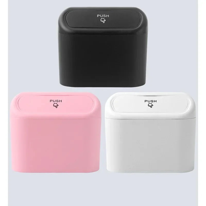 1PC Car Trash Can Seat Back Disposable Bag Mini Automobile With Cover Folding Storage Hanging Storage Box Multifunction Interior Qme