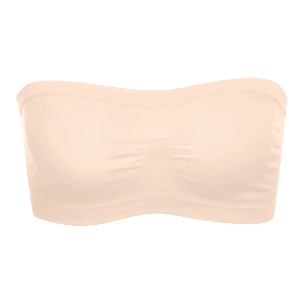 Ladies’ Stretch Strapless Bra Chest Wrap Bandeau Unlined Seamless Fashionable Breathless Soft Bra Suitable For One-Shoulder Tops Qme
