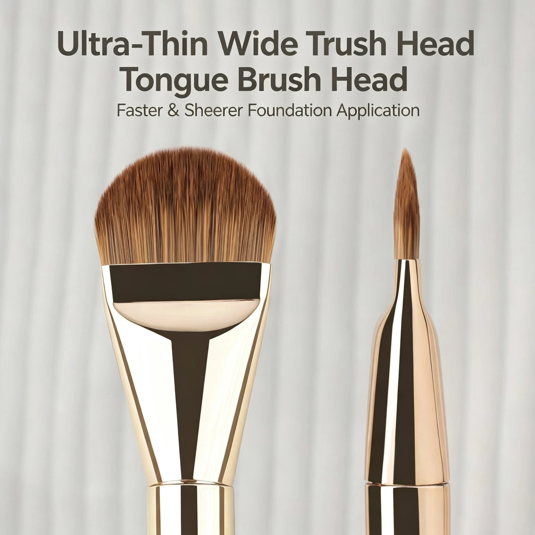 Tongue-shaped Foundation Brush Ultra-thin Seamless Base Makeup Qme