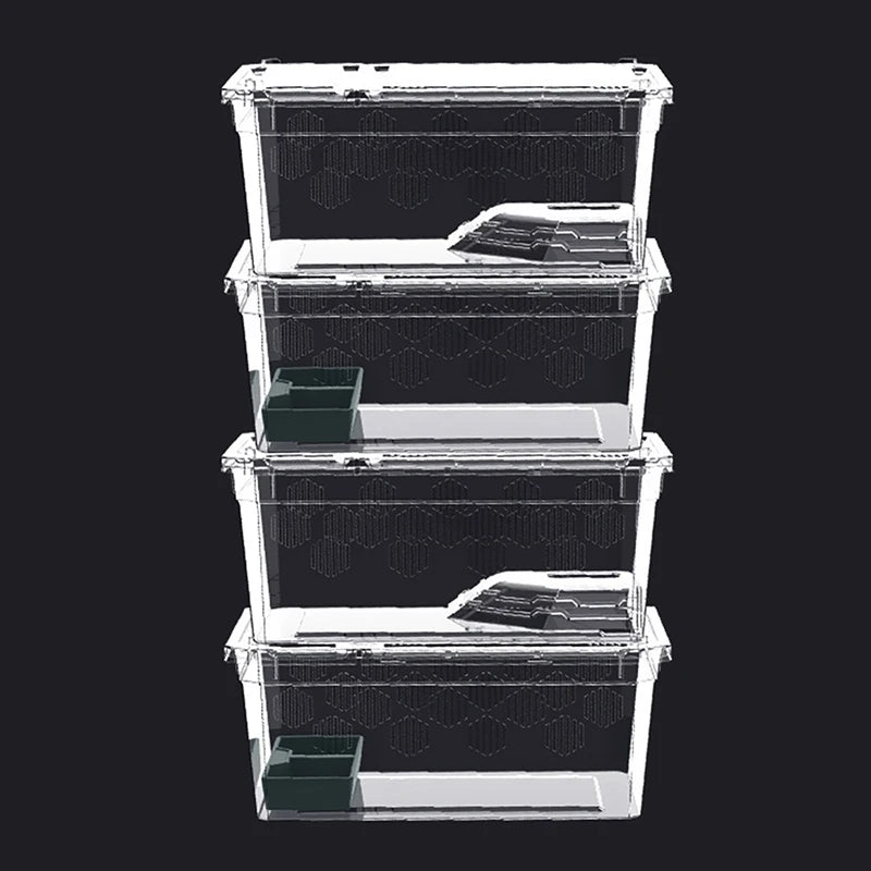 Reptile Tank Insect Spiders Tortoise Lizard Plastic Transparent Qme