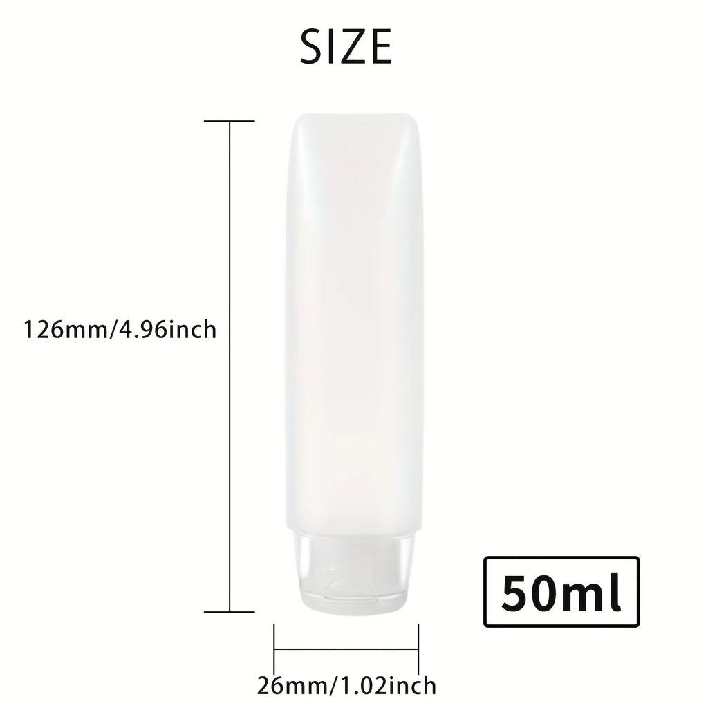 10pcs 30/50ml Empty Refillable Plastic Soft Travel Squeeze Tube Bottles Translucent Cosmetic Containers with Flip Cover Qme