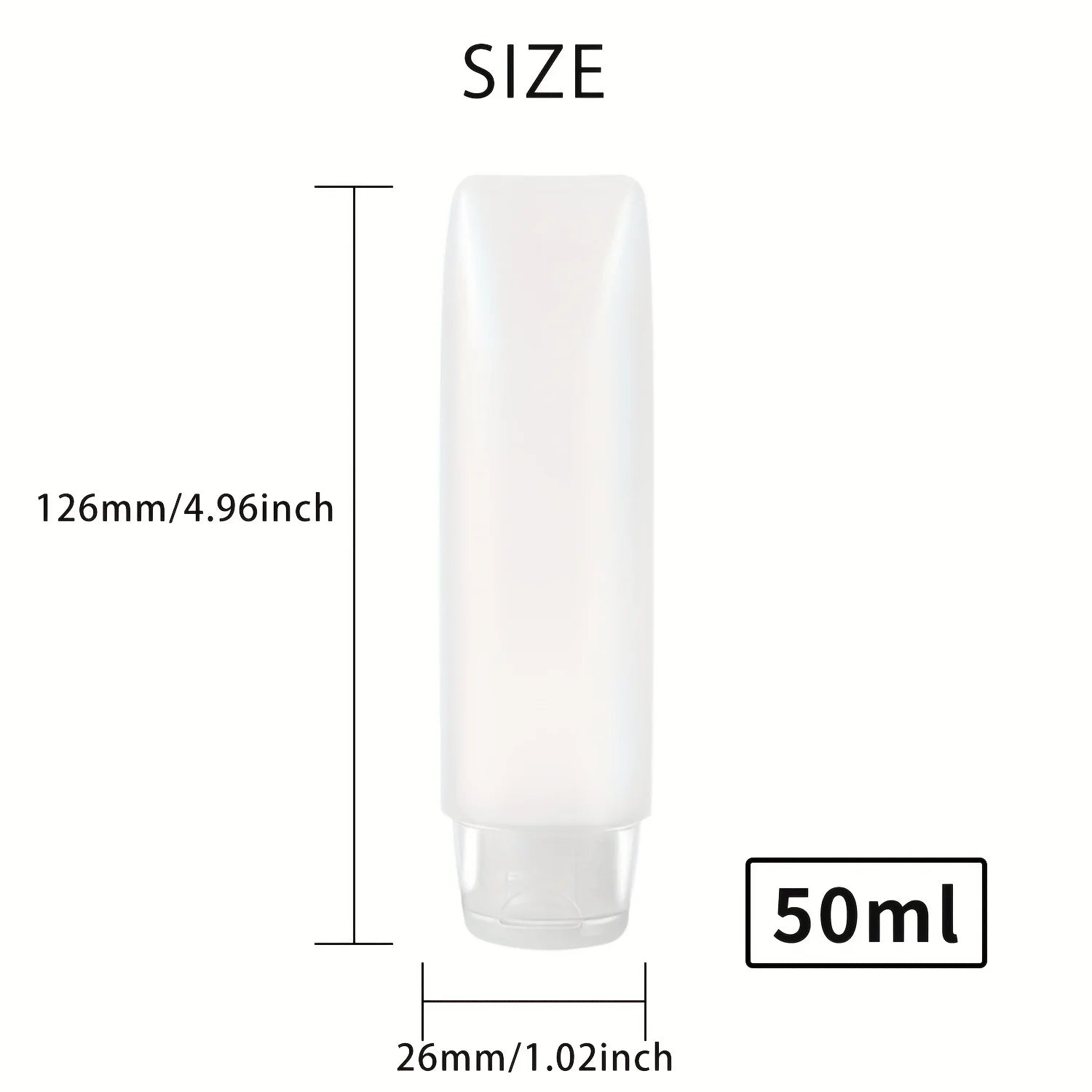 10pcs 30/50ml Empty Refillable Plastic Soft Travel Squeeze Tube Bottles Translucent Cosmetic Containers with Flip Cover Qme