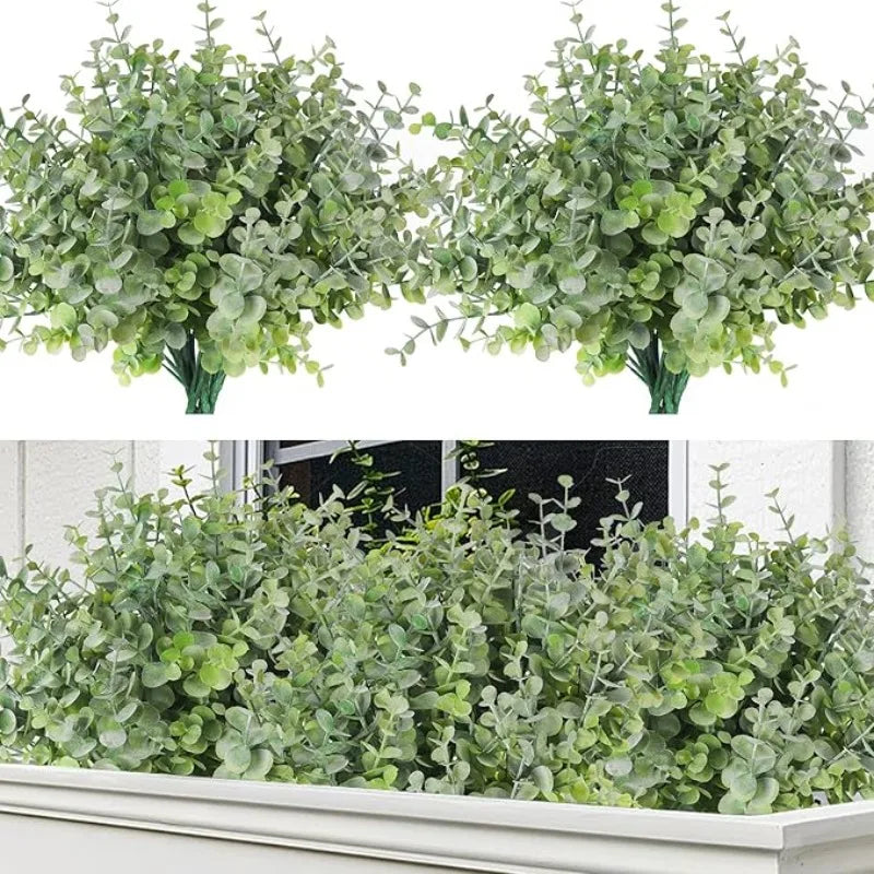 Artificial Plants Outdoor Indoor Fake Grass Shrubs UV Resistant Qme