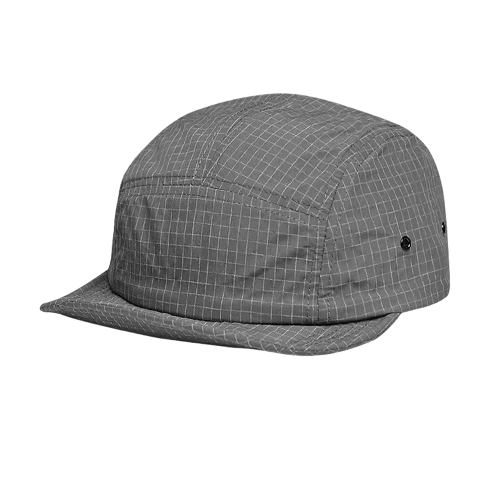 Unisex Plaid Outdoor Quick Drying Baseball Cap Breathable Mesh Versatile Hat for Sports Hiking and Running Fashionable Headwear Qme Gray One Size