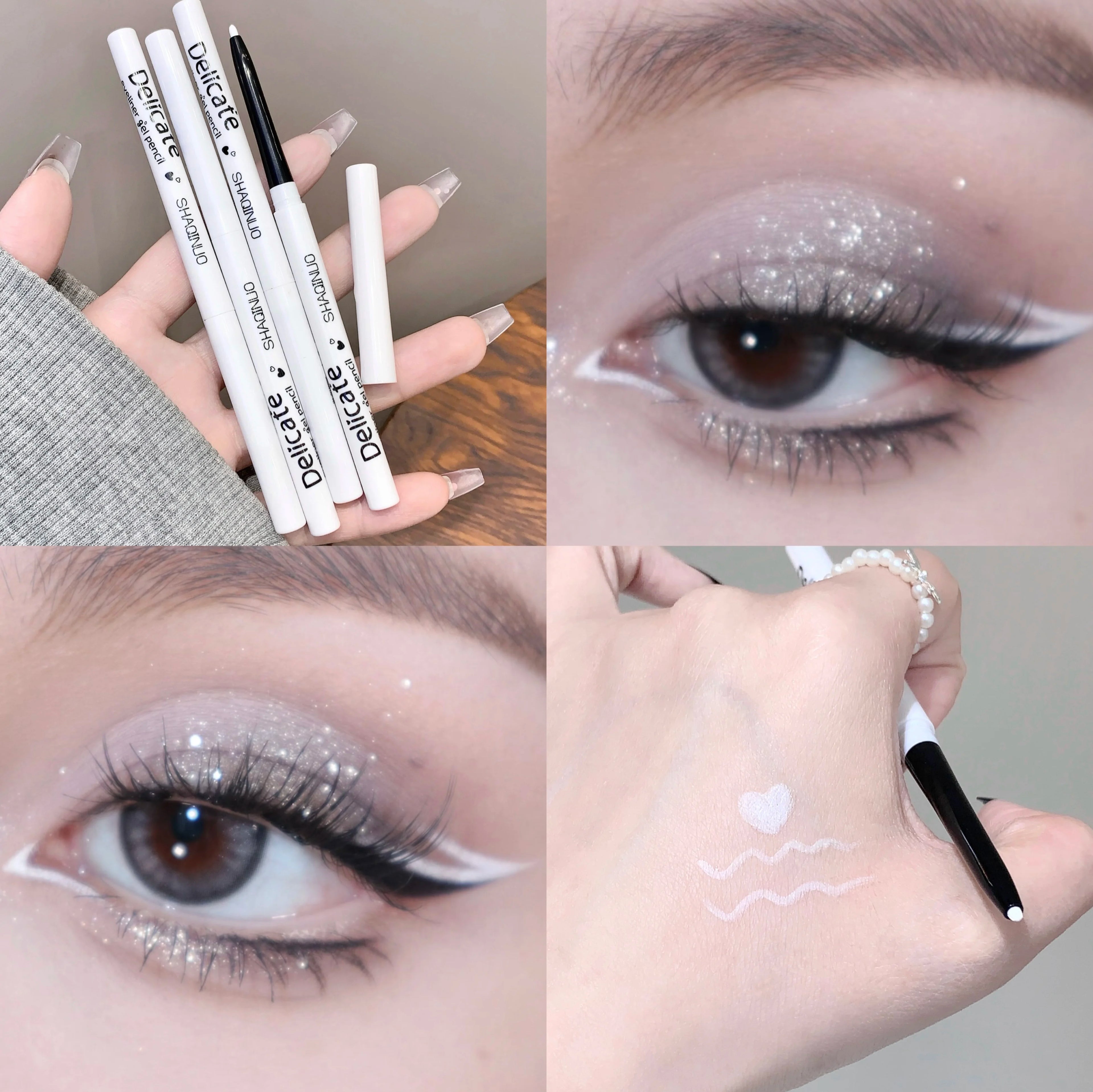 SHAQINUO Exquisite Eyeliner Gel Pen Waterproof Sweatproof Silkworm Qme S9010-4