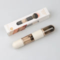 6-in-1 Double Sided Makeup Brush Retractable Portable Mini Travel Qme White