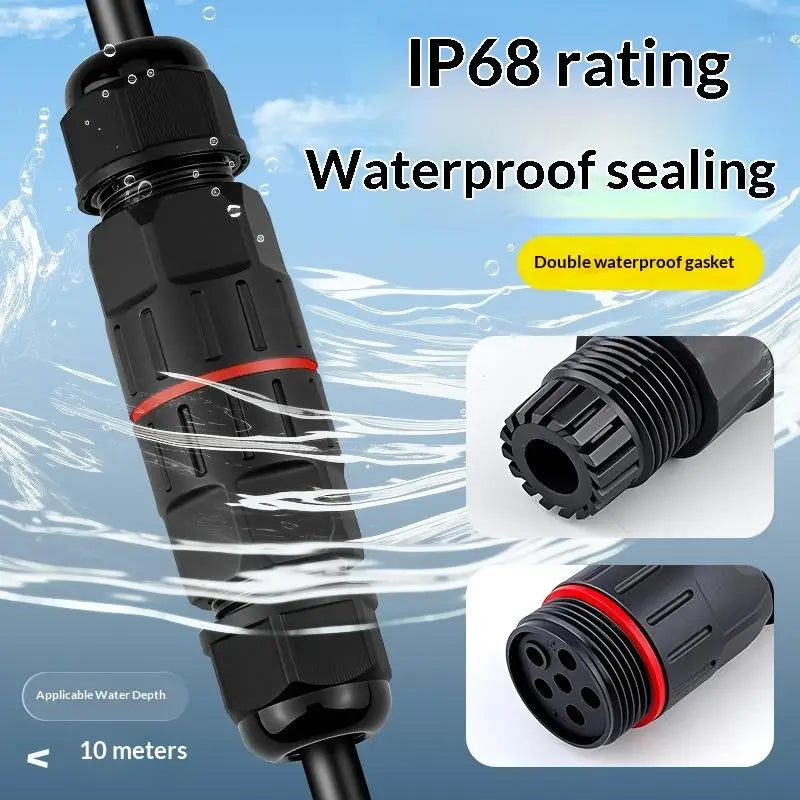 1 IP68 Waterproof Quick Connect Cable Connector 2 Out 3 Pin Qme