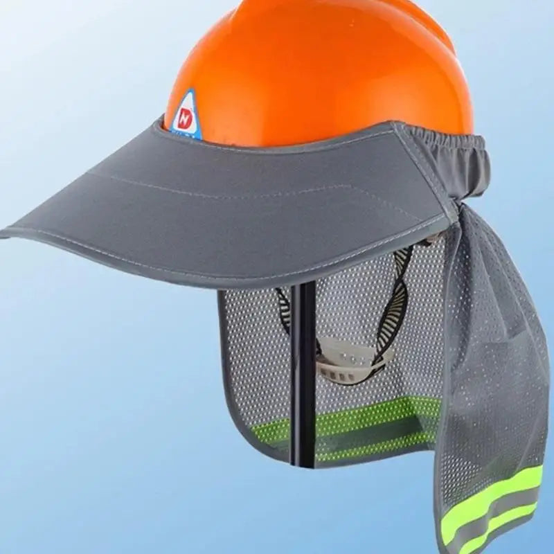 Summer Sun Shade Safety Hard Hat Neck Shield Helmets Reflective Brim Qme