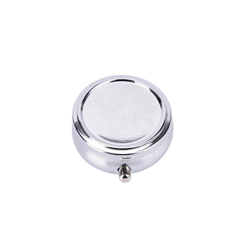 Travel Metal Pill Box Organizer Medicine Container Compartment Qme