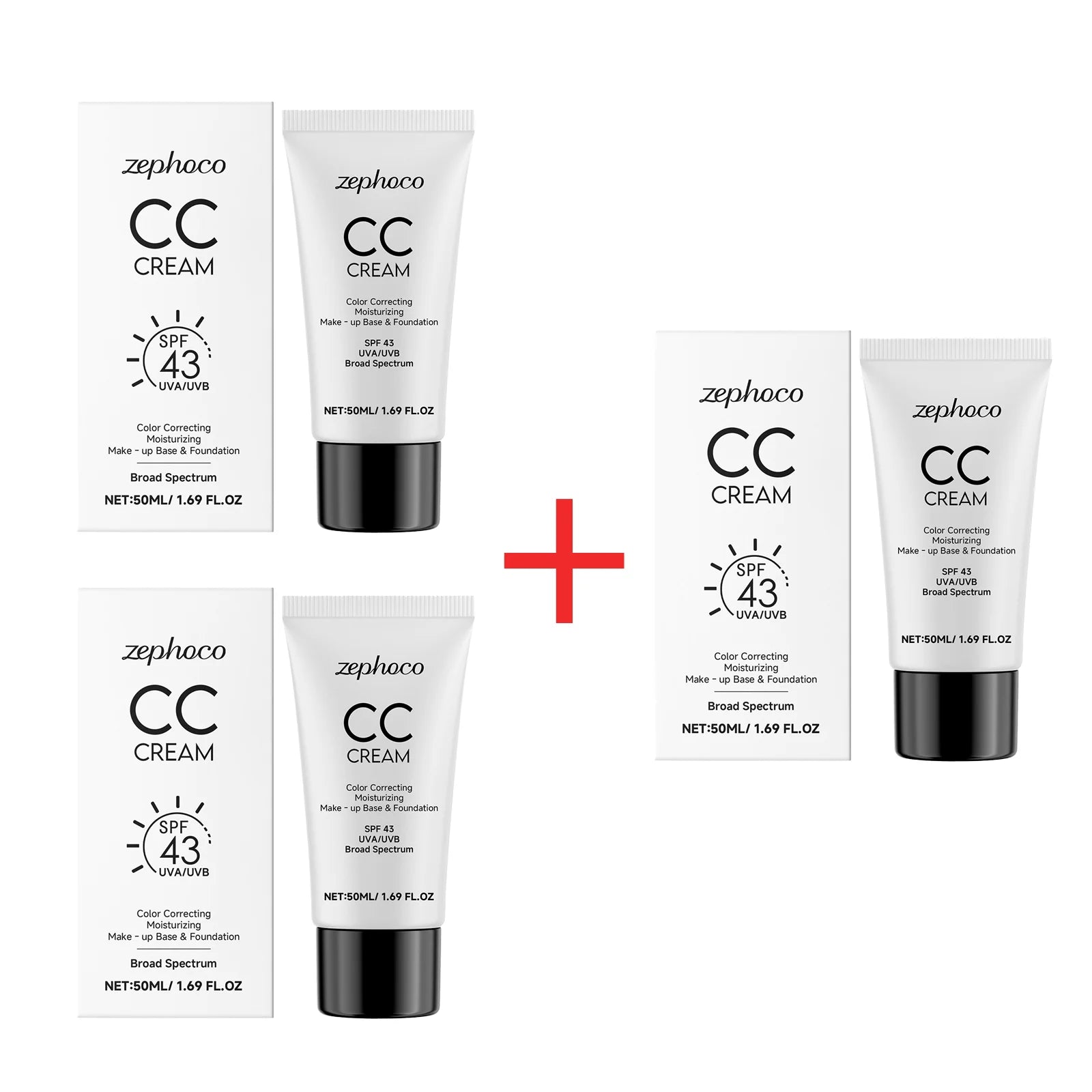 Color Correcting CC Cream Natural Concealer Full Coverage Brighten Even Skin Tone Lightweight Face Foundation Makeup Cosmetics Qme Buy 2 Get 1 Free