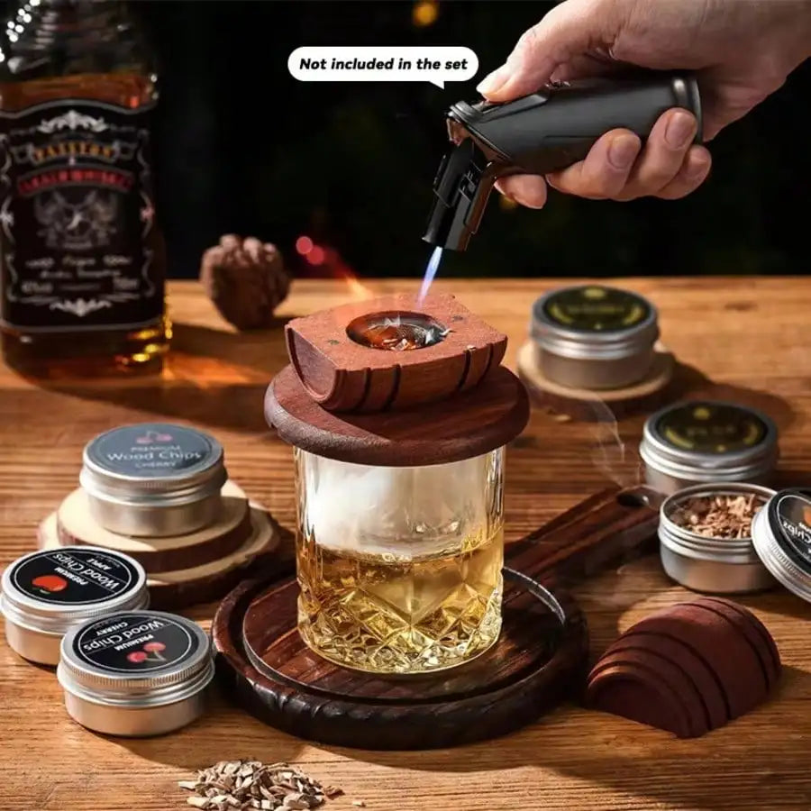 Cocktail Smoker Unique Beer Barrel Design Vintage Smoked Whiskey Wine Qme