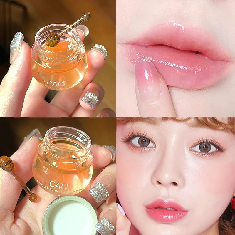 CACE Lovely Honey Cherry Lip Oil Nourishing Lip Balm Long Lasting Moisturizing Clear Lip Oil Lip Gloss Lip Care Beauty Makeup Qme