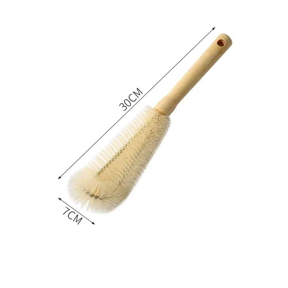 Kitchen Cleaning Tool Drink Bottles Glass Scrubbers Cleaning Brush Wooden Bottle Cleaning Brush With Long Handle For Baby Bottle Qme 30x7cm