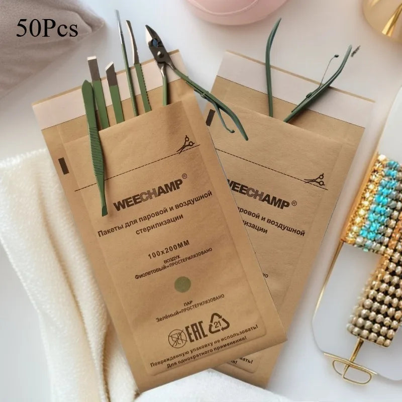 Nail Sterilizer Bags Manicure Kraft Art Clean Tools Sterilization Qme