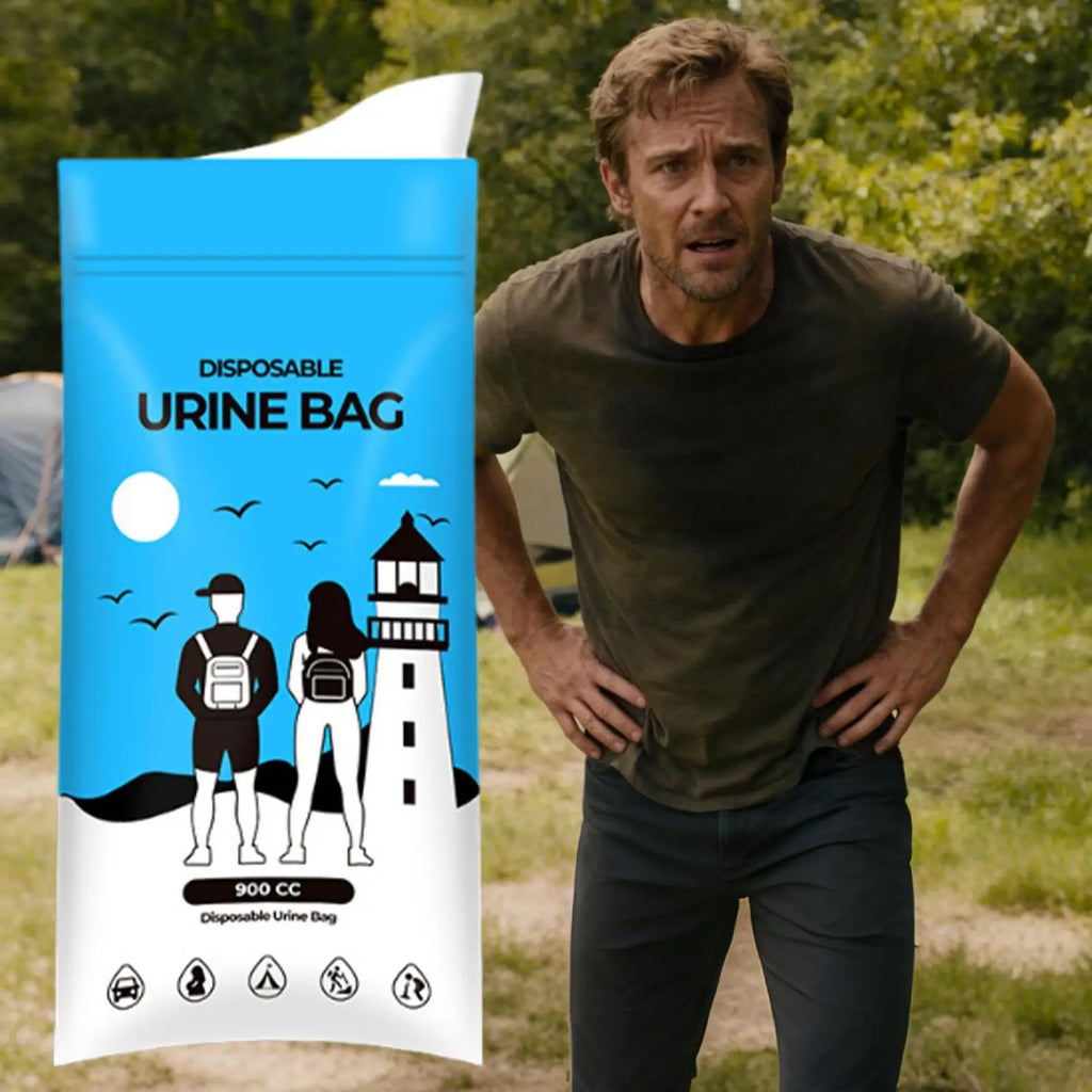 Travel Urine Bags Leak-Proof 900cc Pee Funnel Urinary Bag for Men Women Elderly Camping Hiking Backpacking Car Road Trip Bed Qme