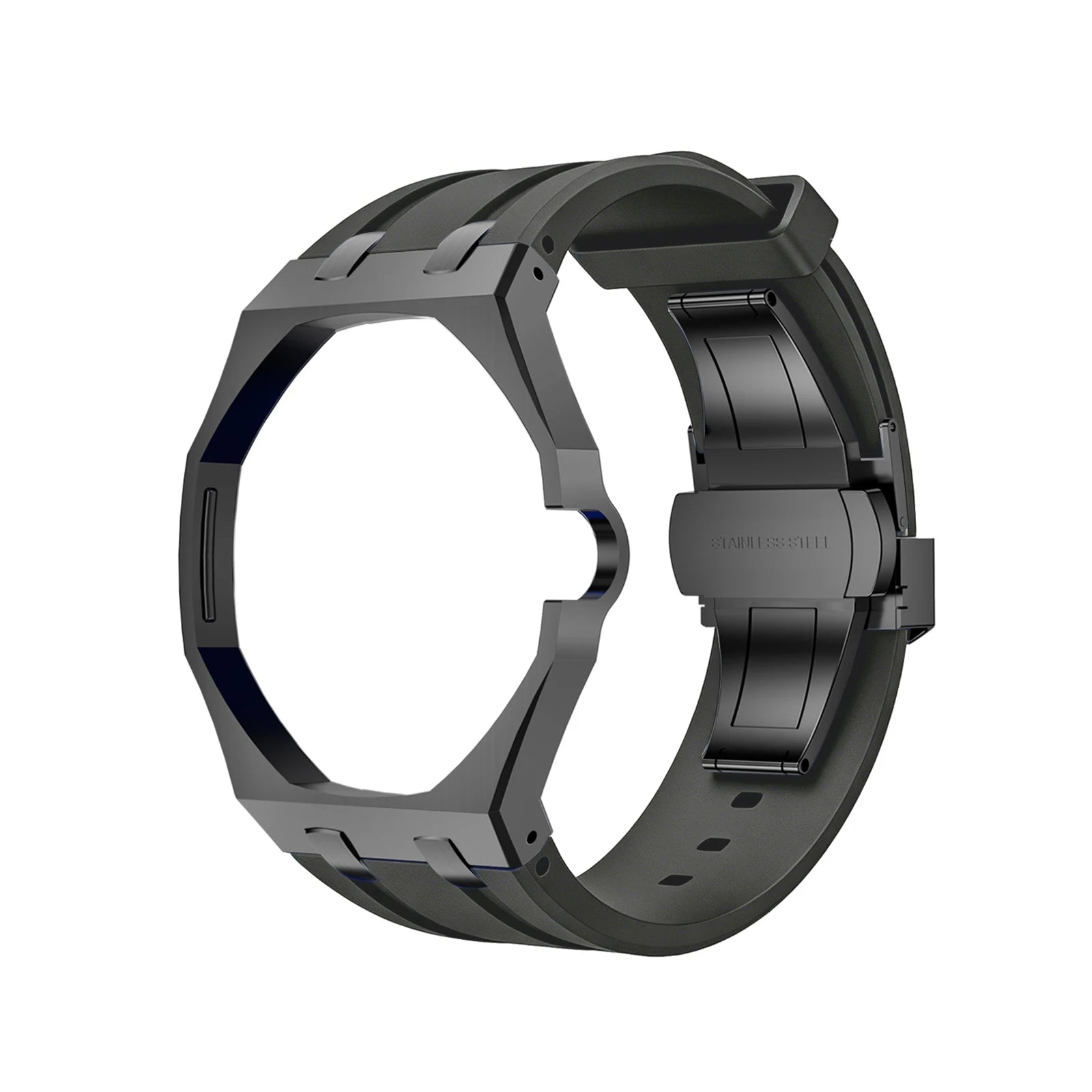 For Swatch X Royal Pop Silicone Sport Replacement Band Quick Release Scratch Proof Strap Set for Sport Activities Daily Commute Qme Black 3