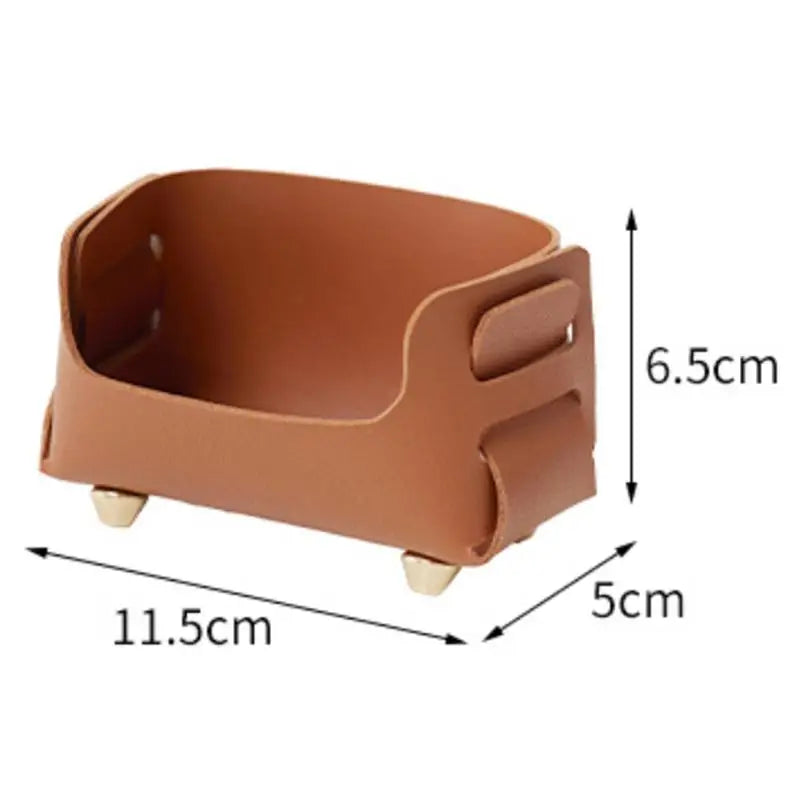 PU Business Card Holder Desktop Sign Display Stand Storage Qme
