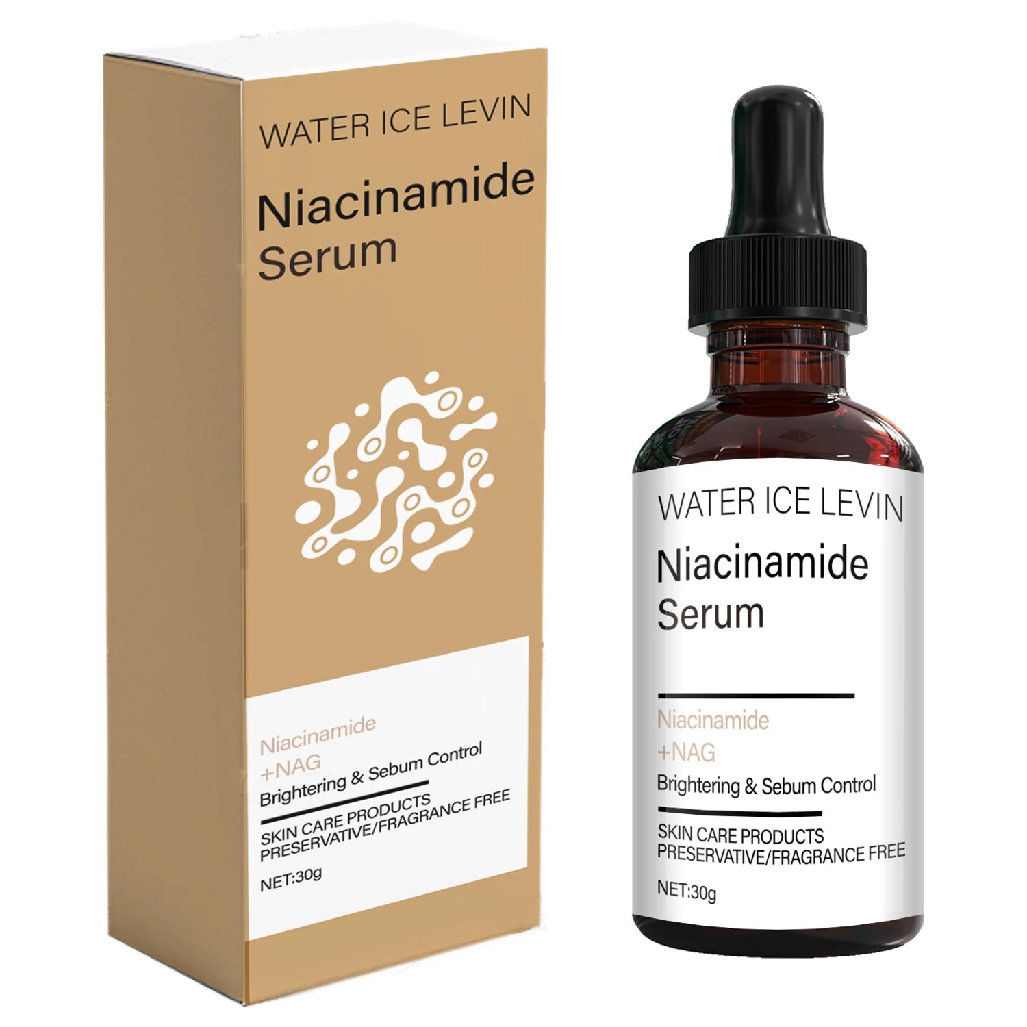Niacinamide Serum with Bee Venom & Collagen for Brighter, Oil-Control Skin - Preservative & Fragrance-Free Formula. Qme BROWN 30g