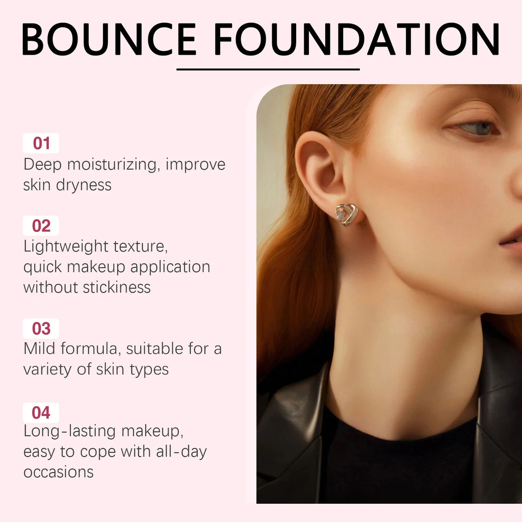 Peptide Bounce Balm Foundation Lasting Full Coverage Concealer Covers Spot Blemishes Brightening Oil Control Makeup Base Cream Qme
