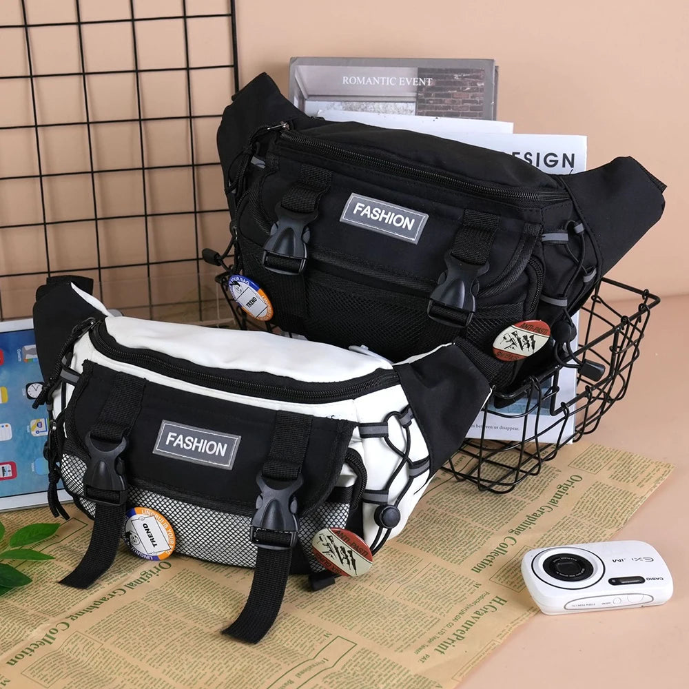 Random Crossbody Bag, Trendy Brand Workwear, Wind-Driven Waist Bag, Large Capacity Chest Bag Qme