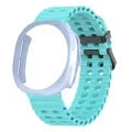 Case+Strap for Samsung Galaxy Watch 7 Ultra 47mm Sport Silicone Band Bracelet PC Case Protective Cover for Galaxy Watch 7 Ultra Qme light green blue Galaxy Watch 7 ultra