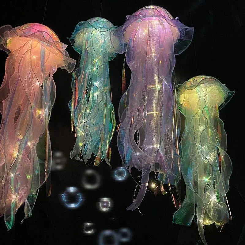 Fashion Jellyfish Lamp Portable Flower Lamp Girl Room Atmosphere Decoration Lamp Bedroom Night Lamp Home Decoration Qme