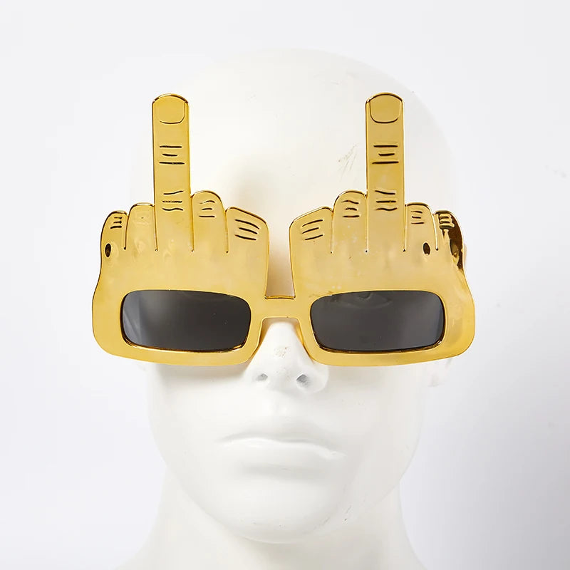Creative Vertical Middle Finger Party Glasses Decoration Props Funny Qme
