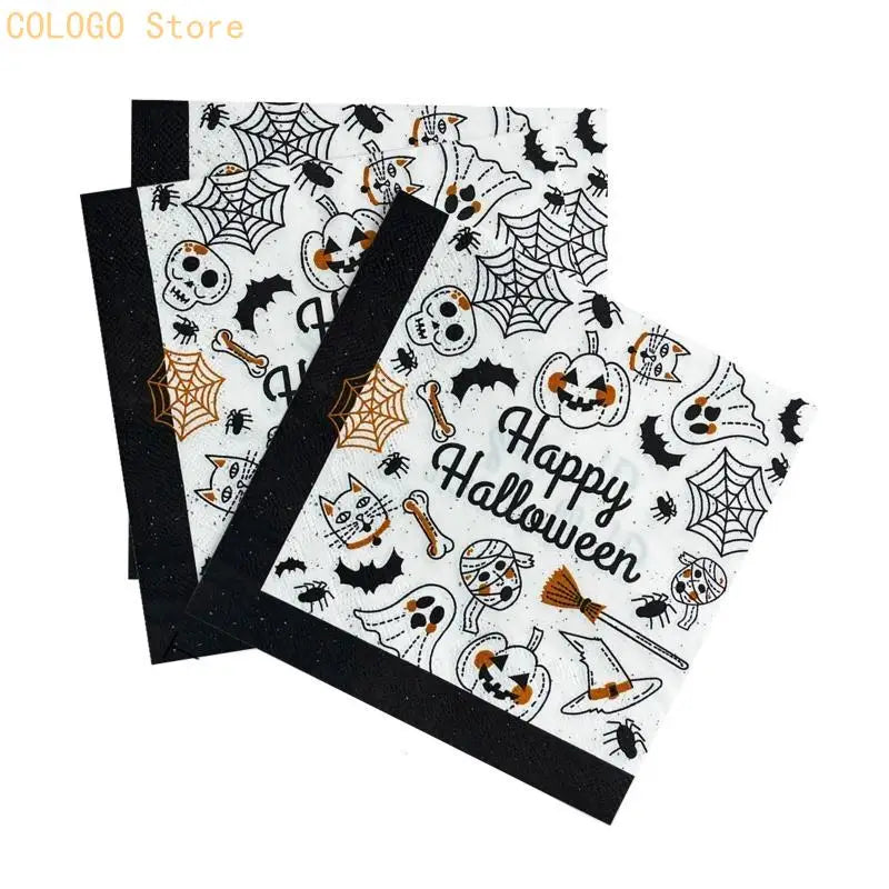 Halloween Paper Napkins Party Supplies Disposable Tableware Event Qme