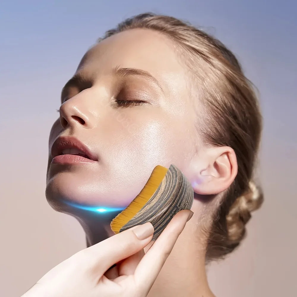 Lymphatic Contour Face Brush Dry Brushing Drainage Massager Chin Qme