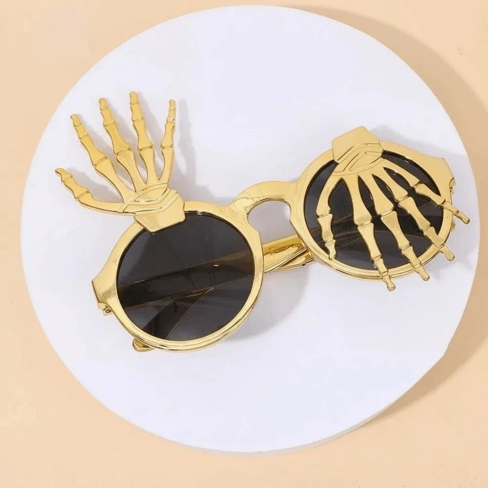 Skeleton Hand Halloween Party Sunglasses Spider Web Dark Lenses Funny Qme Style 7