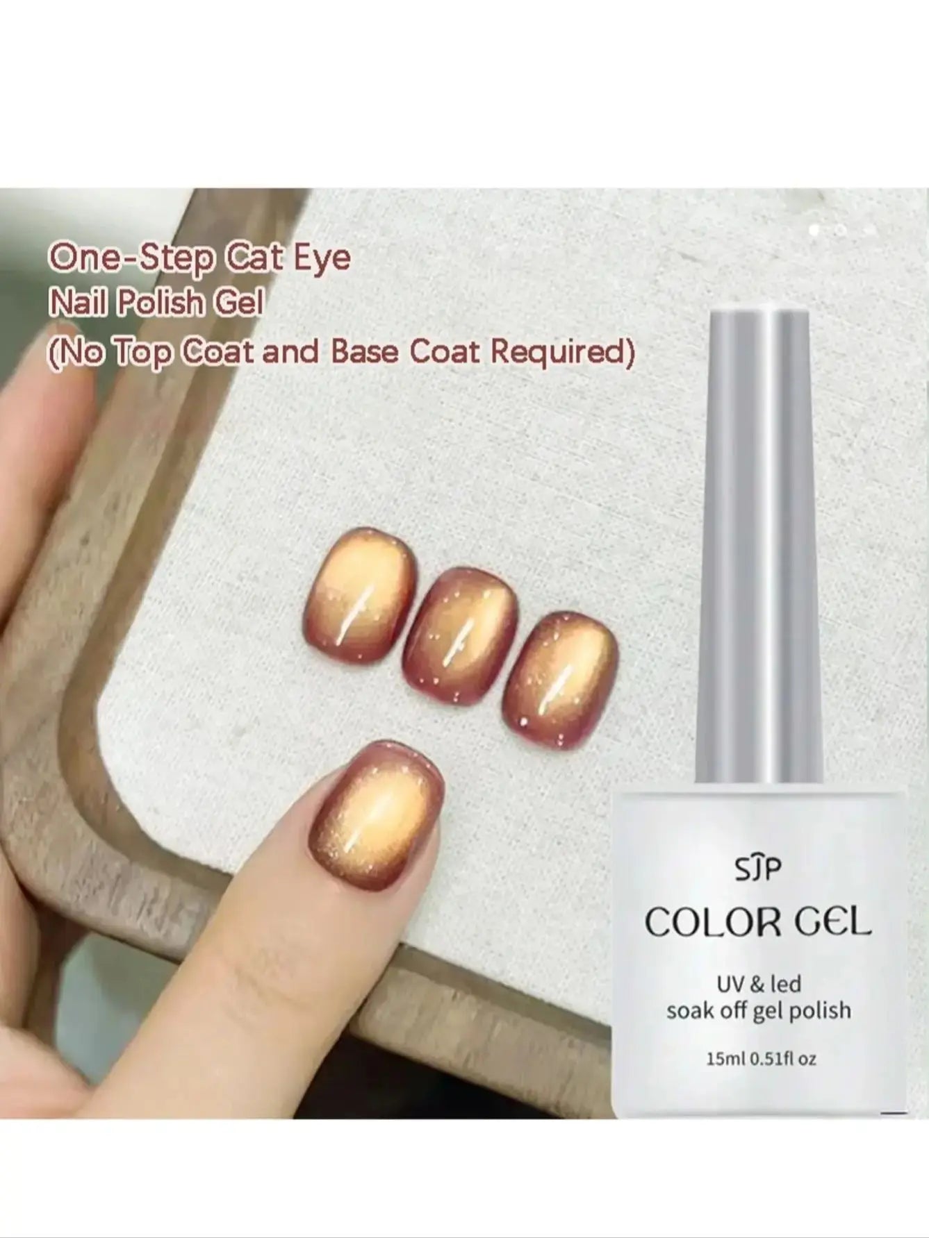 1 One-step Cat Eye Nail Polish Gel No Coat Base Required Autumn Qme YB04
