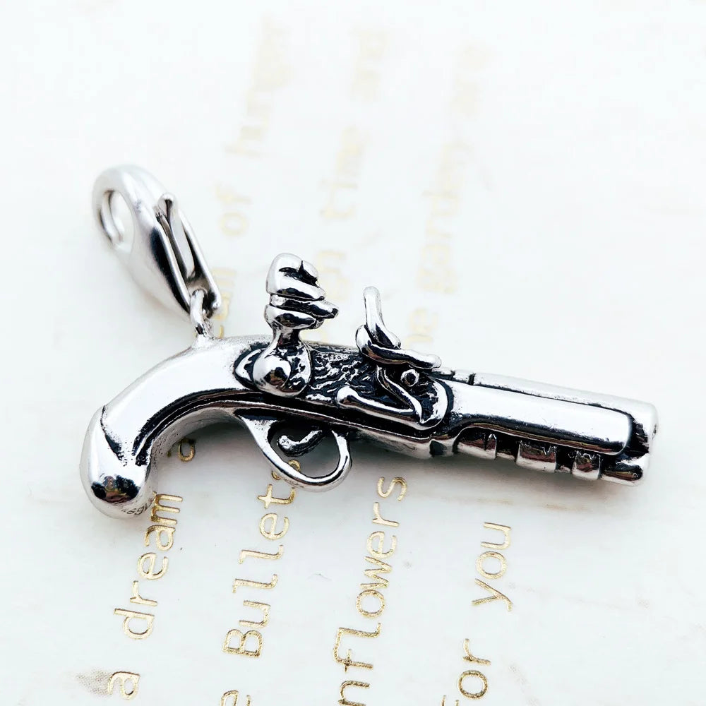 Pirate Gun Pendant Brand Fashion Jewelry Europe Rebel 925 Sterling Silver Accessories Gift For Women & Men Qme