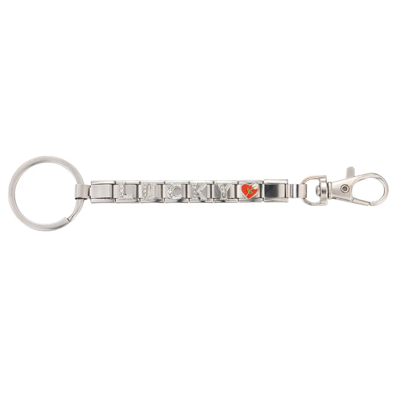 Personalized DIY Making Italian Link Charm Bead Key Chain Creative Decoration Removable Accessories Creative Gifts Silver Color Qme Style 6