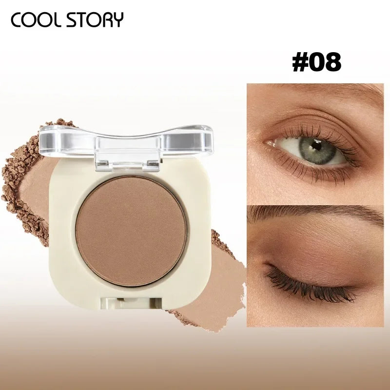 Eyeshadow Palette - Matte & Shimmer Nude Colors, Multi-Use Makeup Palette for Eyes & Face, Smooth Formula, Long Lasting Pigment Qme 08 Medium Brown