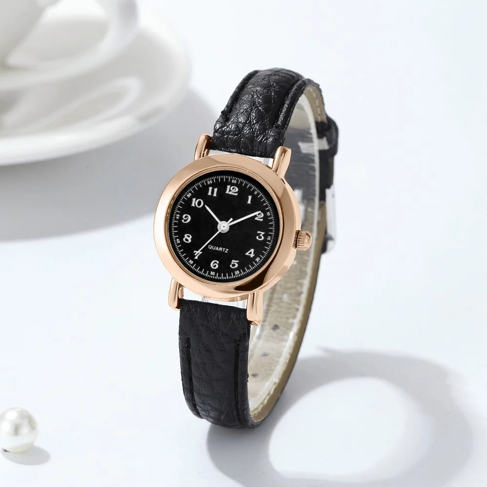Vintage Square Black Dial Leather Quartz Watch for Women Qme B Black Black