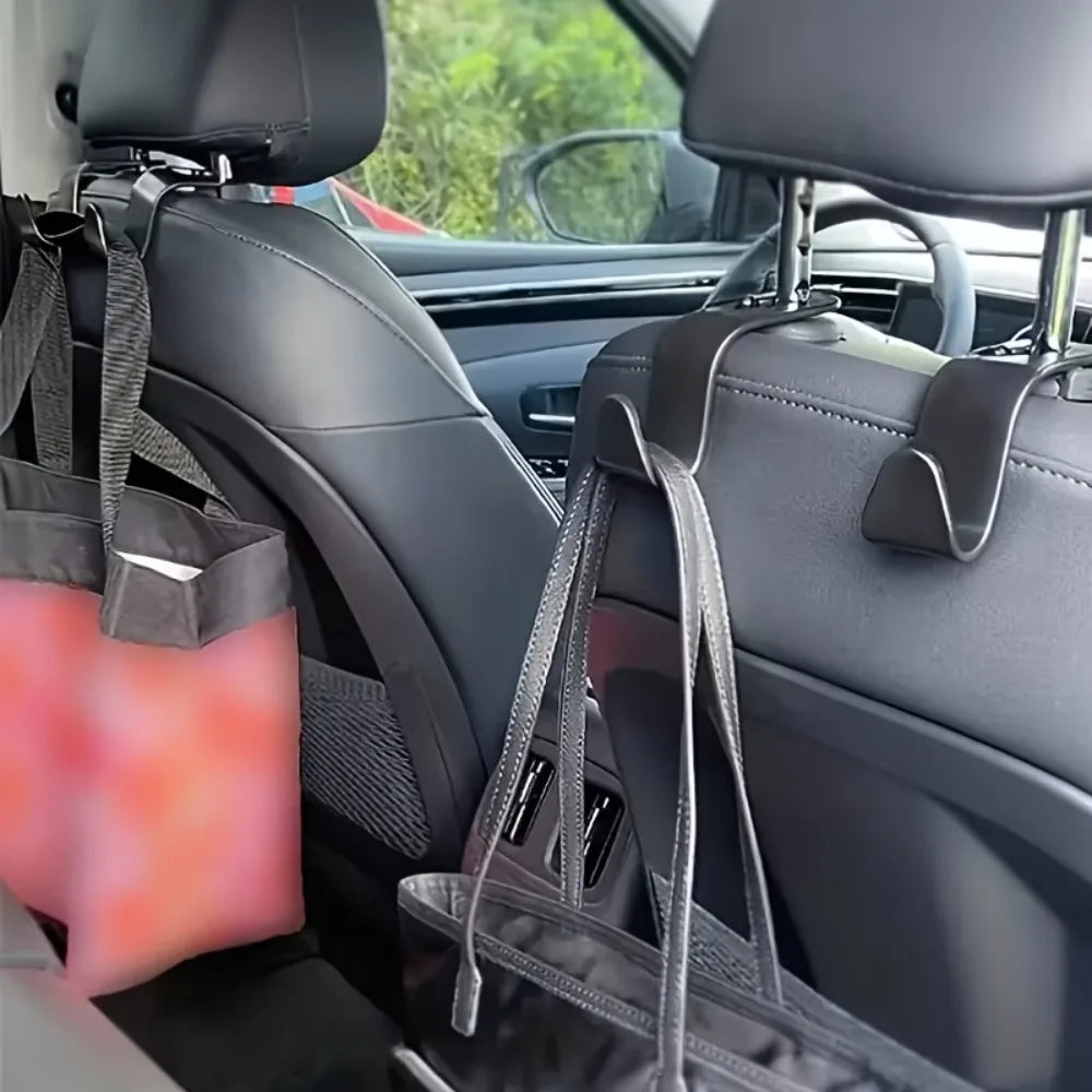 Car Seat Back Headrest Hooks Universal Auto Storage Hanger For Handbags Grocery Bags Purse Water Bottle Car Interior Accessories Qme