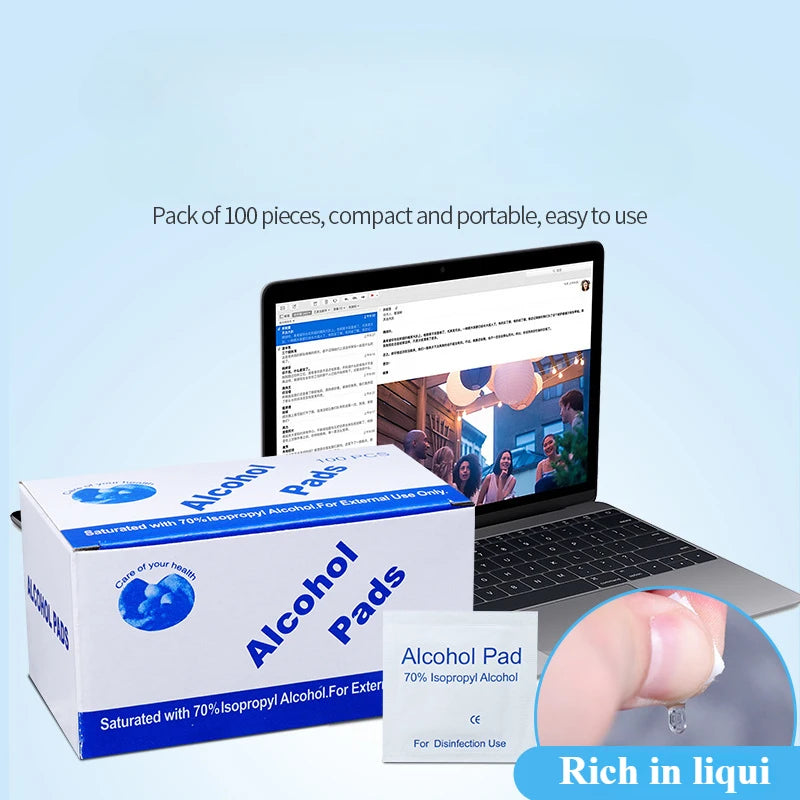 Disposable disinfection car interior cleaning wound treatment essential for home, 75% alcohol disinfection cotton paper Qme