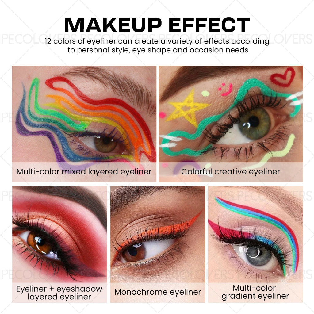 Liquid Colorful Eyeliner Rendering Pen Quick Drying Waterproof Qme