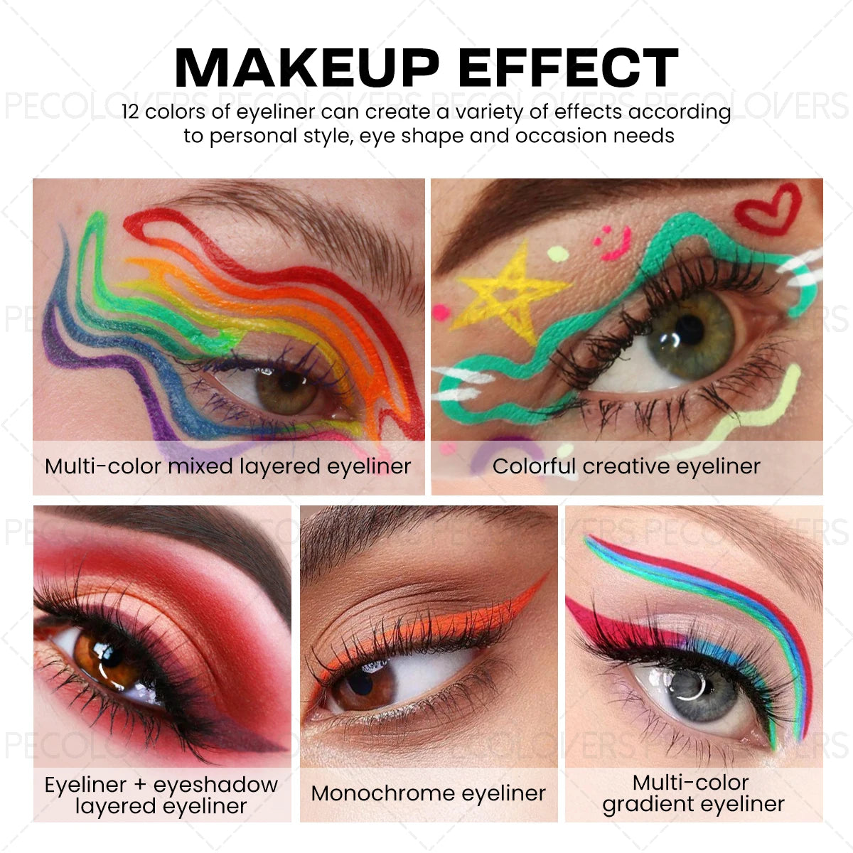 Liquid Colorful Eyeliner Rendering Pen Quick Drying Waterproof Qme